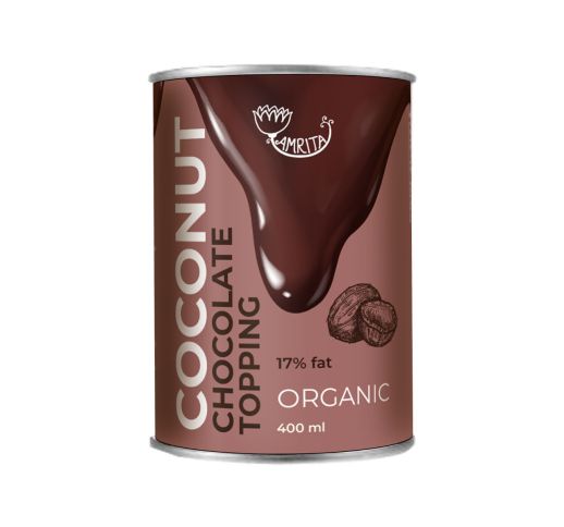 Organic Coconut Chocolate Topping AMRITA (17% Fat),  400 ml 1