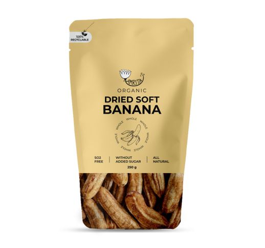 Ekologiški džiovinti minkšti bananai AMRITA, 250 g 1