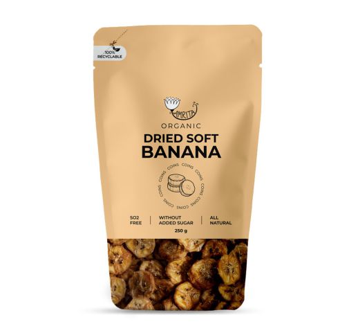 Organic Dried Soft Banana Coins AMRITA, 250 g 1