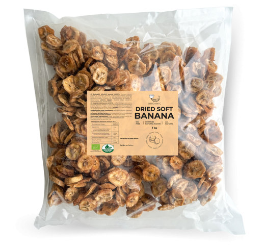 Organic Dried Soft Banana Coins AMRITA, 1kg 1