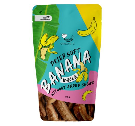 Organic Dried Soft Banana whole AMRITA, 70 g 1