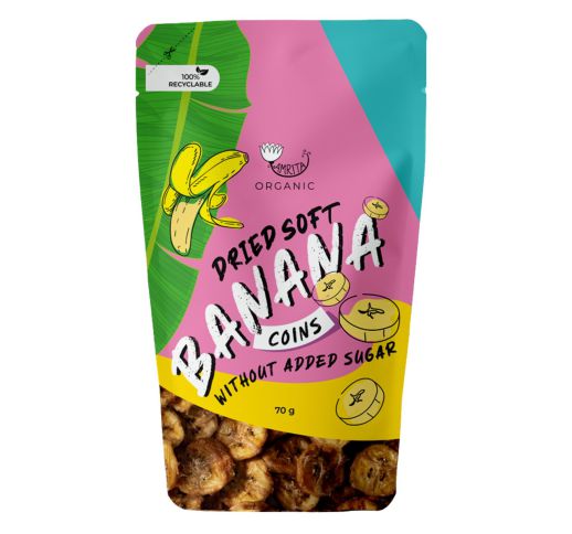Organic Dried Soft Banana Coins AMRITA, 70 g  1