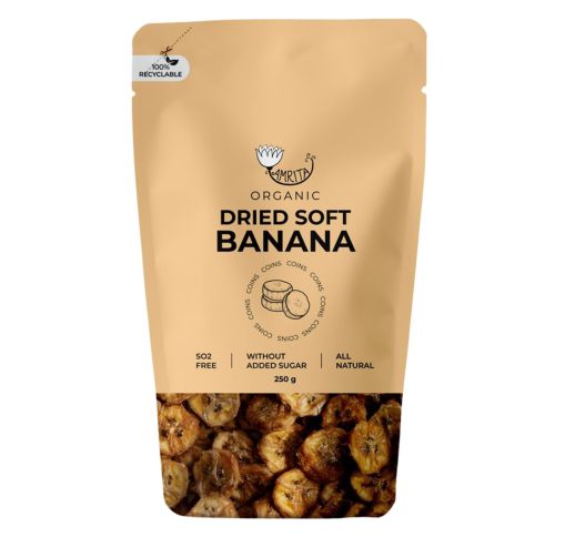Organic Dried Soft Banana Coins AMRITA, 250 g 1
