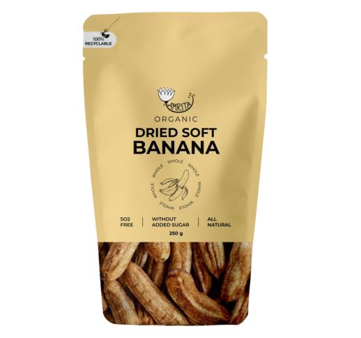 Ekologiški džiovinti minkšti bananai AMRITA, 250 g 1