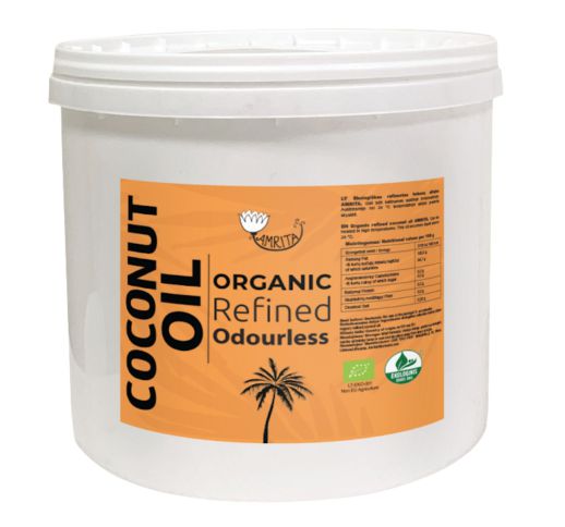 Organic Refined Coconut Oil Amrita, 10 l 1