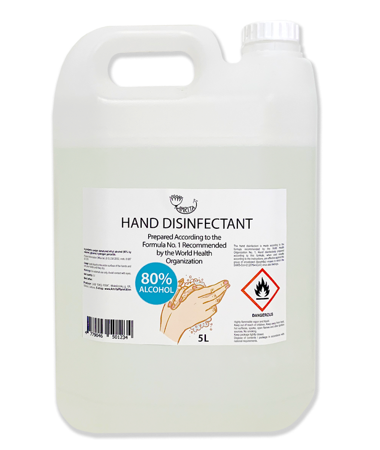 Hand Discificant made according to WHO formula AMRITA, 5 l 1