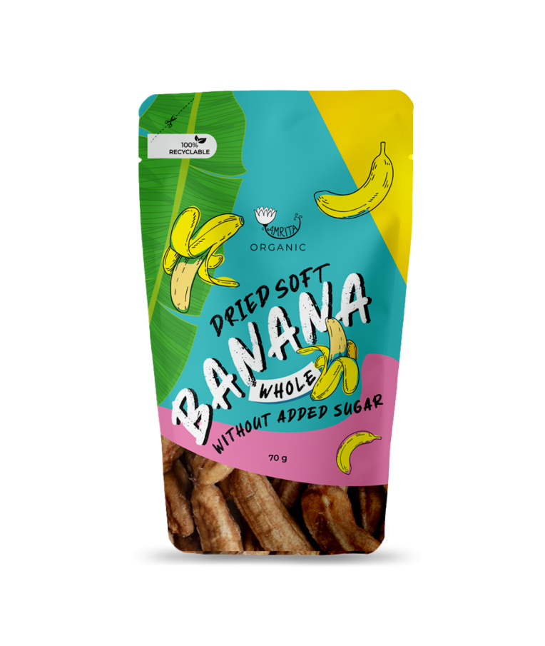 Organic Dried Soft Banana whole AMRITA, 70 g 1