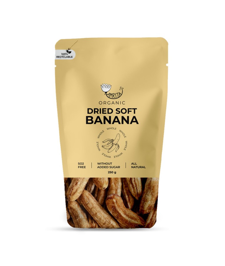 Organic Dried Soft Banana whole AMRITA, 250 g 1