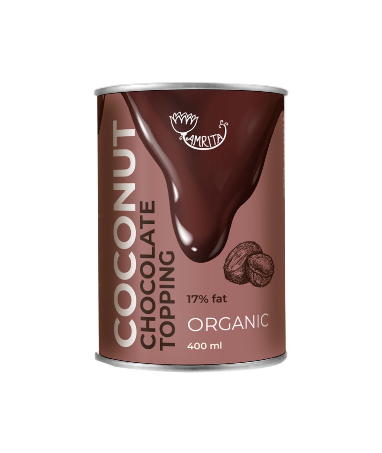 Organic Coconut Chocolate Topping AMRITA (17% Fat),  400 ml 1