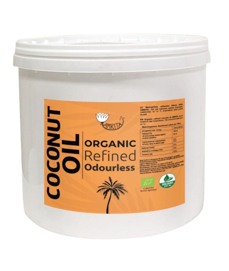Organic Refined Coconut Oil Amrita, 3 l 1