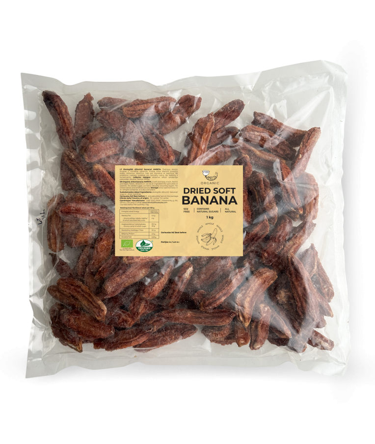 Organic Dried Banana Whole AMRITA, 1 kg 1